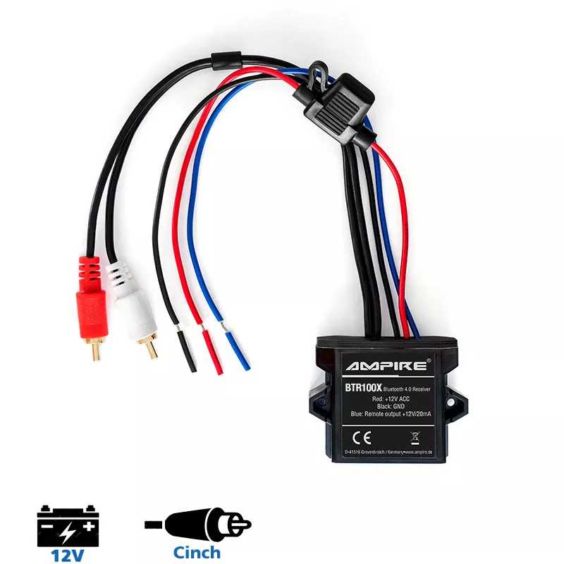 AMPIRE-Premium-Bluetooth-Receiver-Cinch-12-Volt-aptX-BTR100X_b_0 AMPIRE Premium Bluetooth Receiver, Cinch, 12 Volt, aptX
