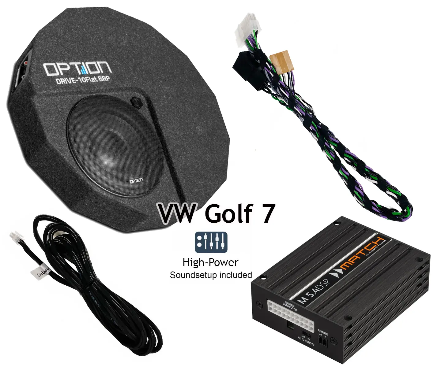 Soundsystem mit Subwoofer für Golf 7 kaufen Upgradeset für Golf 7 mir Subwoofer und DSP-Verstärker