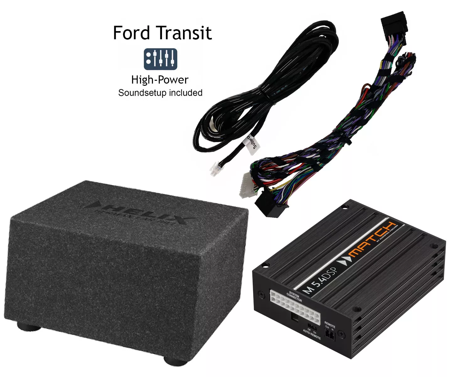 Transit_K8W Ford Transit (MK8) NFL mit Standard Sound | 5-Kanal DSP Soundupgrade | Subwoofer HELIX IK E8.1-SVC2