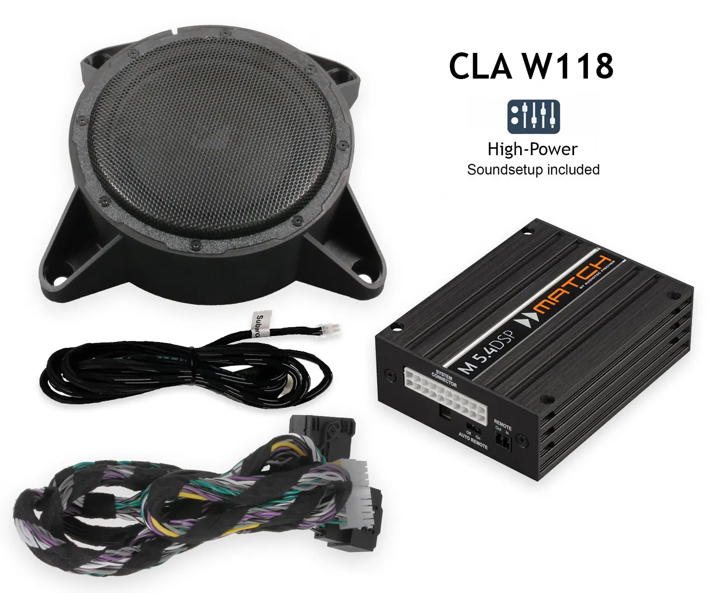 Mercedes Benz CLA-Nachrüst Soundsystem mit DSP und Subwoofer DSP-Verstärker mit Subwoofer für Mercedes CLA
