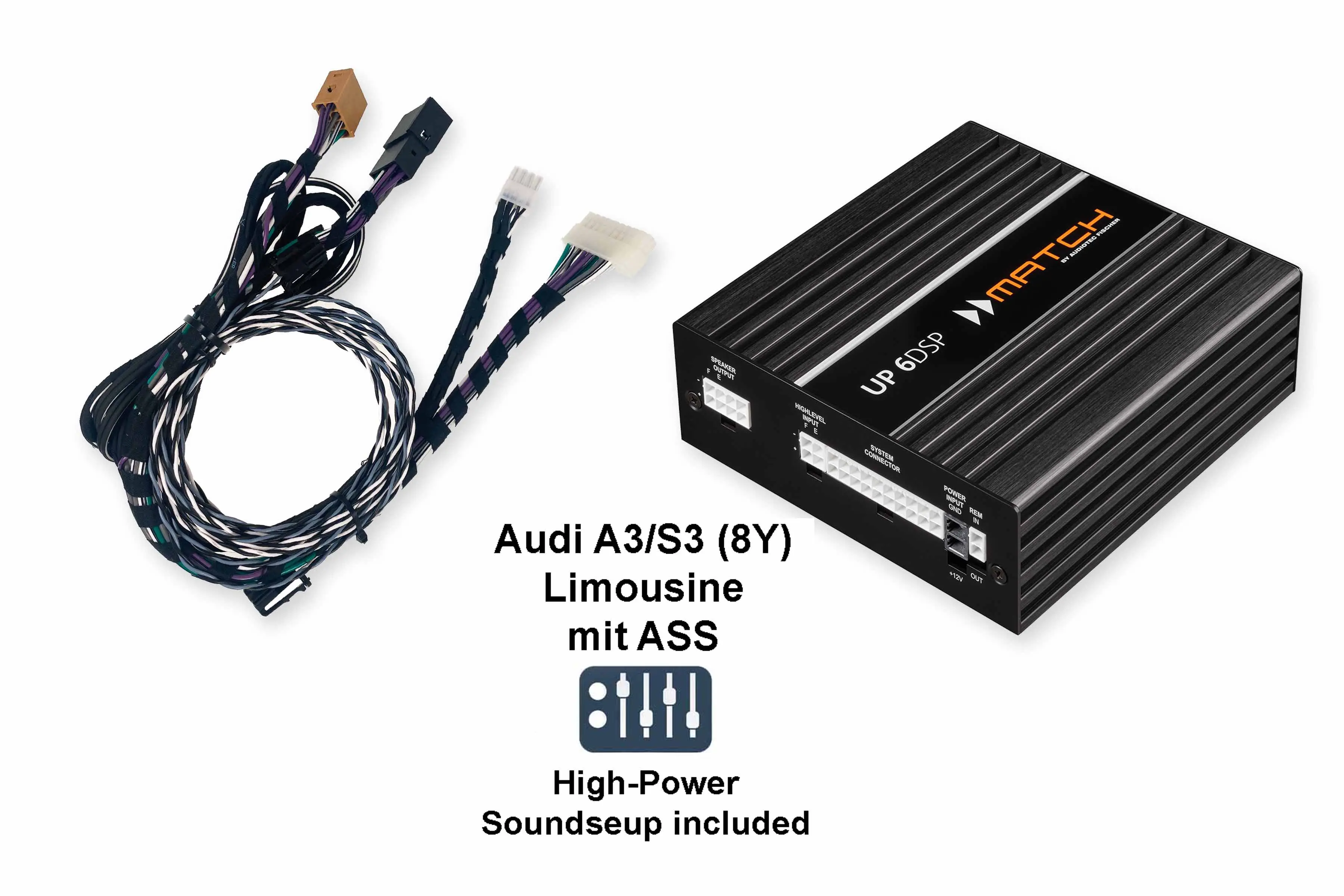 Audi A3 8Y Soundsystem-Upgrade mit DSP Amp und Plug&Play-Kabel kaufen Soundupgradeset mit DSP Verstärker für Audi A3