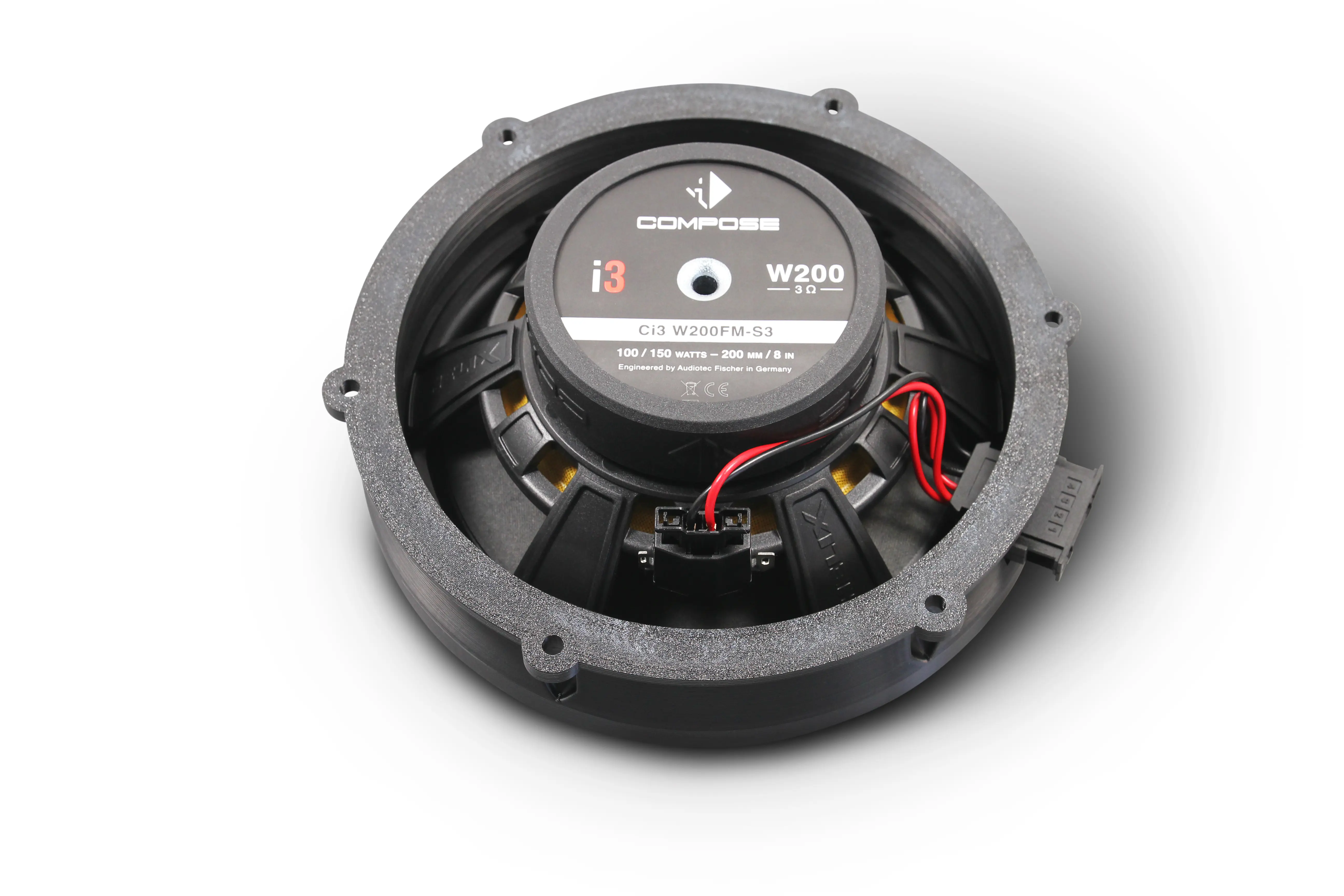 20-cm-Basslautsprecher mit Adapterring und Anschluß
