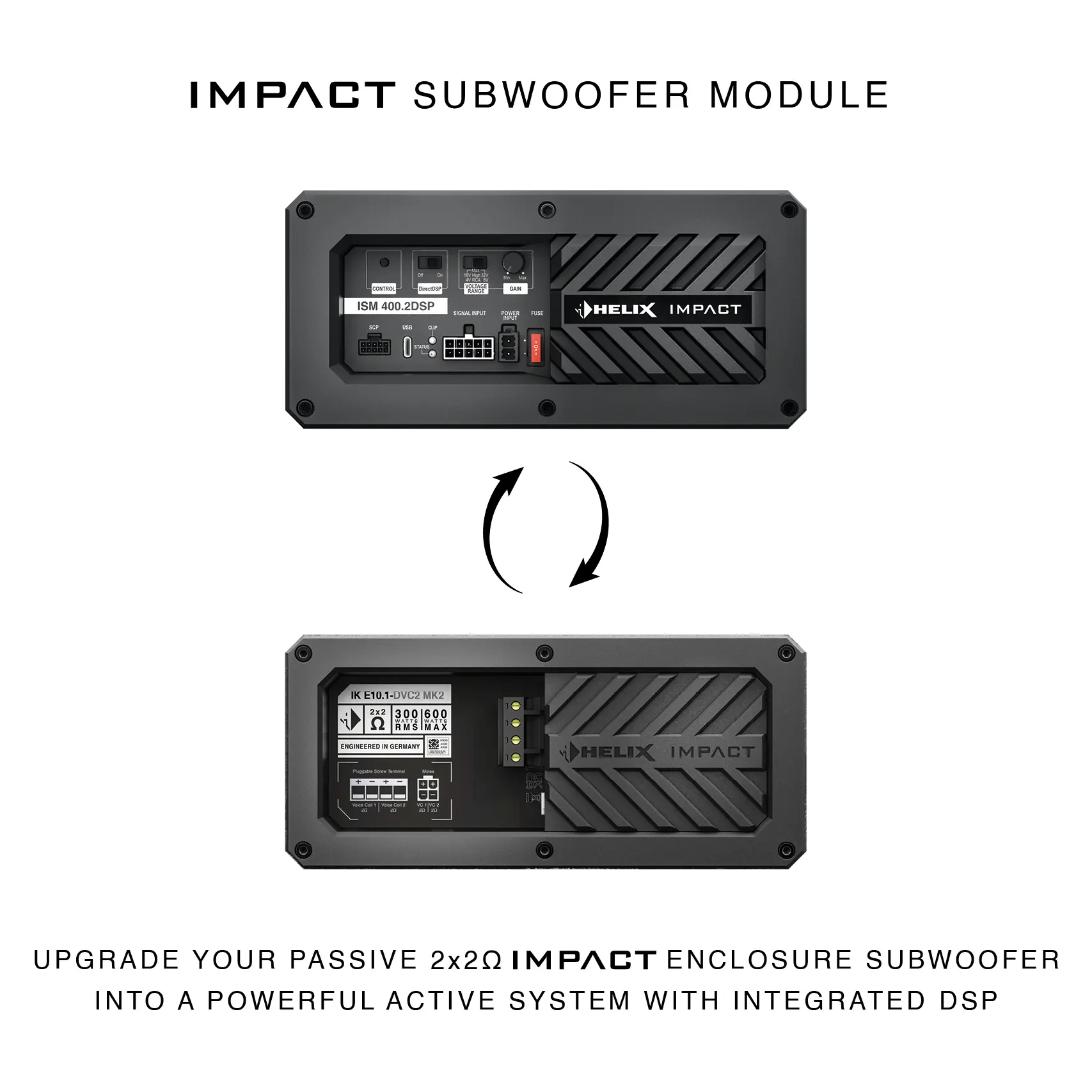 HELIX ISM 400.2DSP DSP-Verstärkermodul zur Aufrüstung eines HELIX IMPACT Subwoofergehäuses zu einem aktiven DSP-System