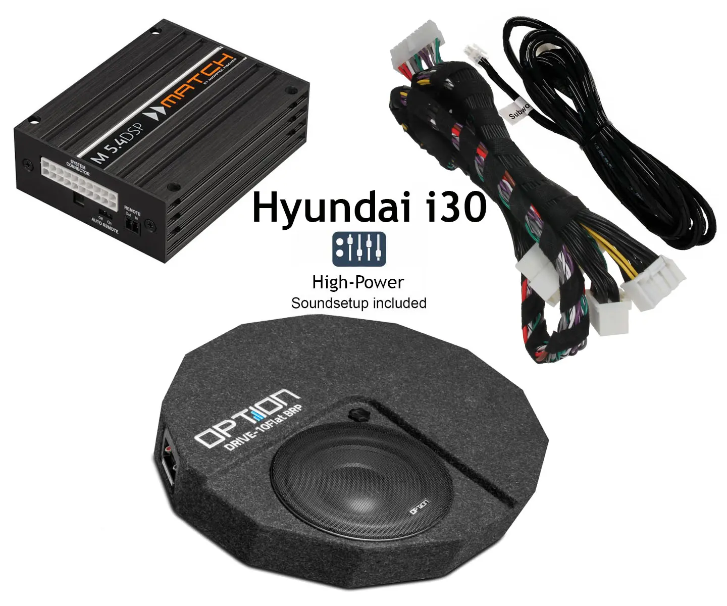 i30-Subwoofer mit Verstärker set Autoverstärker für Hyundai i30 mit Subwoofer
