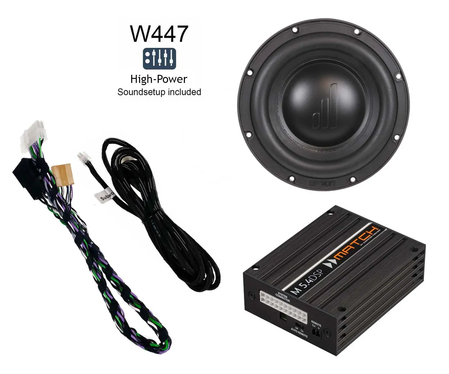 Vito 447 Soundupgradeset Endstufe mit Subwoofer und Kabelsatz
