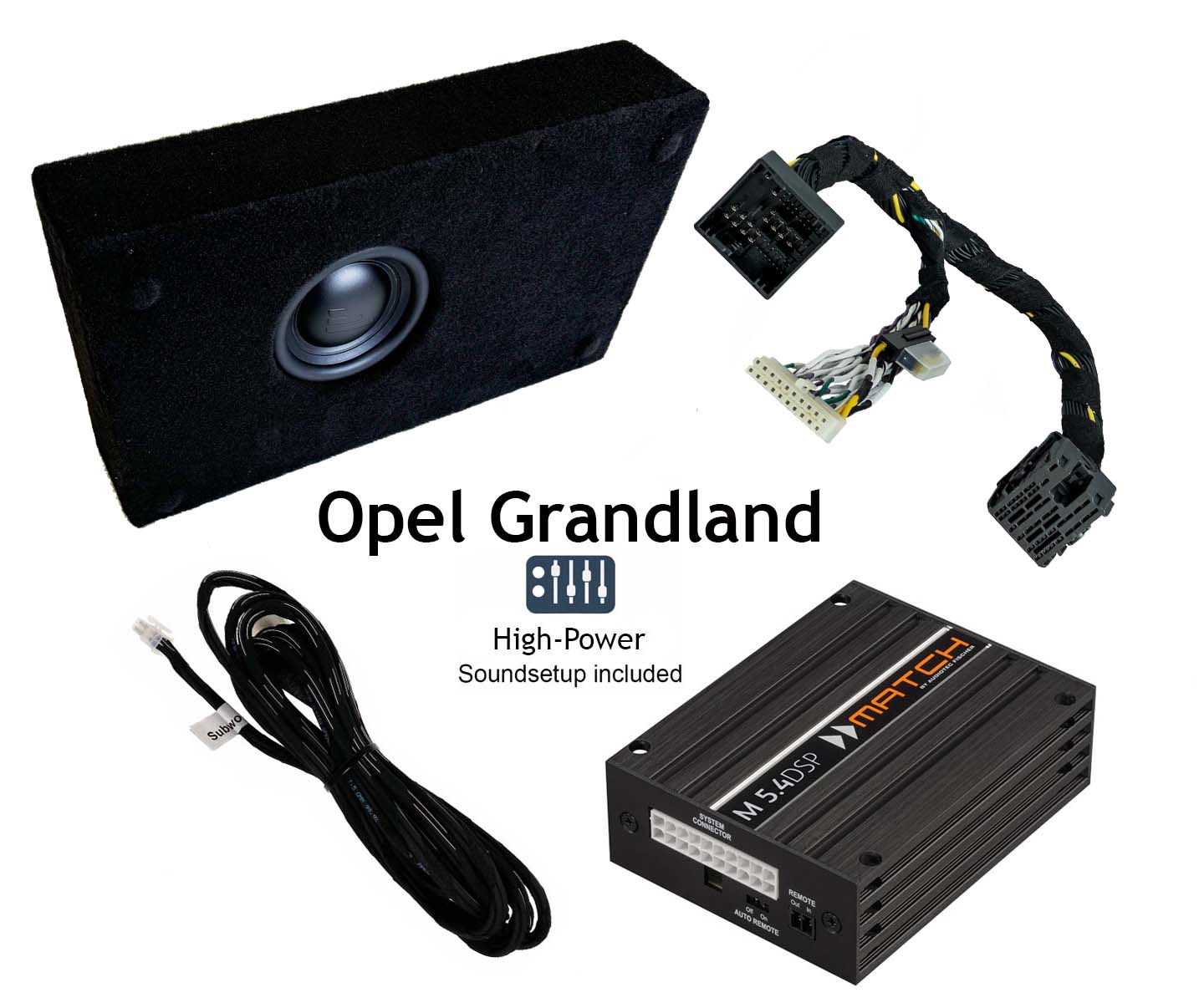 Opel Grandland mit Standard Sound | 5-Kanal DSP Soundupgrade | Subwoofer DSP Upgradeset Opel Glandland