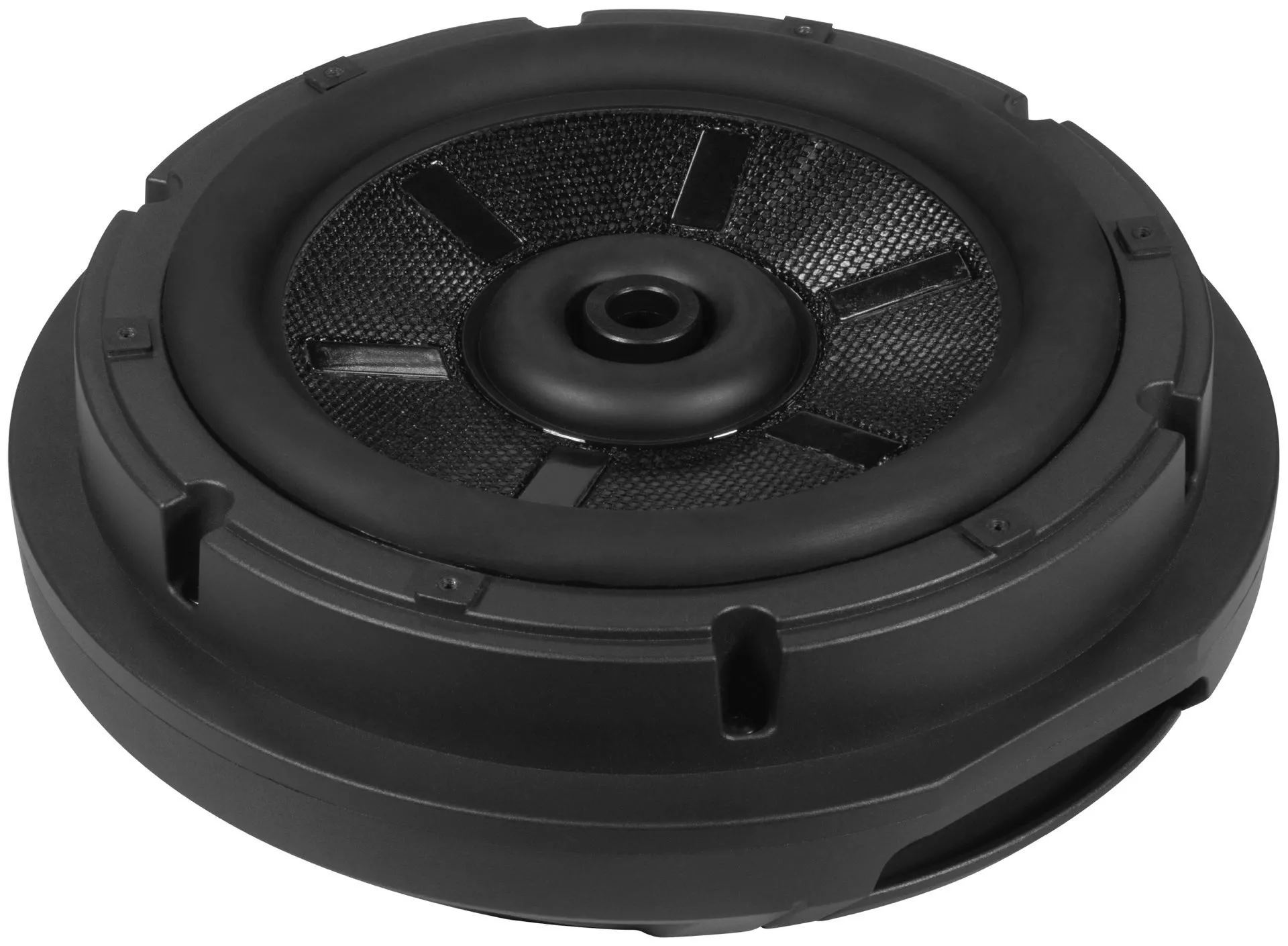 MW1000A_open_rear_angle Musway MW1000A - 28 cm (11”) Aktiv-Reserverad Subwoofer auch für Notrad | 300 Watt mit Fernbedienung