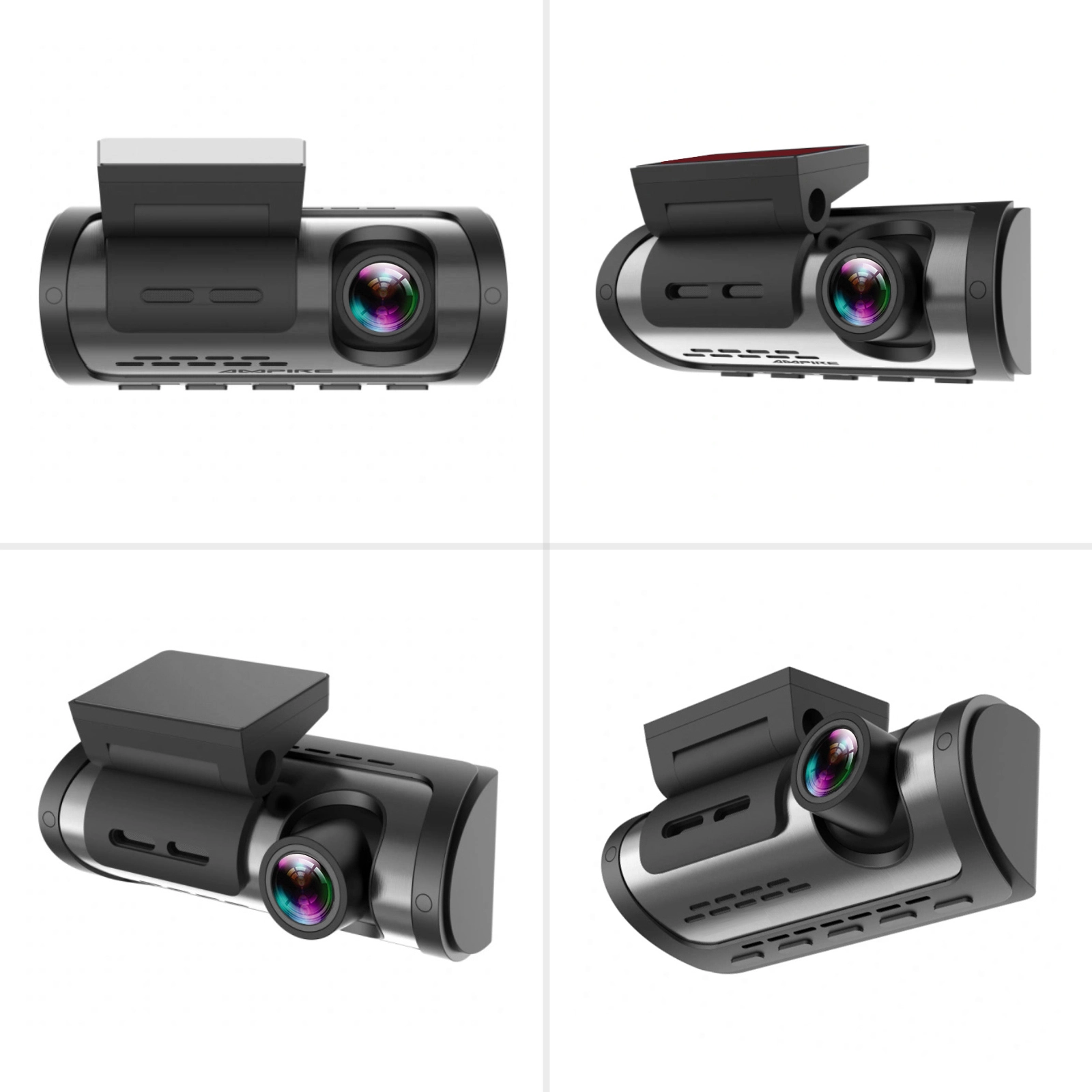 AMPIRE DC3-PLUS – Frontansichten AMPIRE DC3-PLUS Dashcam mit Frontkamera aus vier verschiedenen Perspektiven