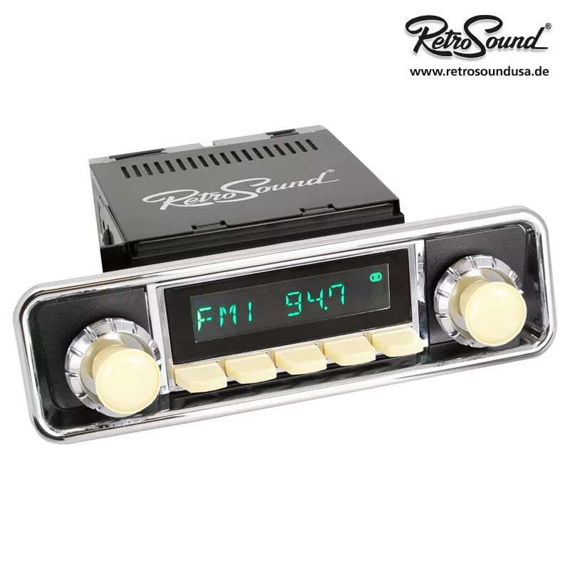 rsp-507_b_1 Retrosound Frontblende - "Wolfsburg silber/schwarze Einsätze"