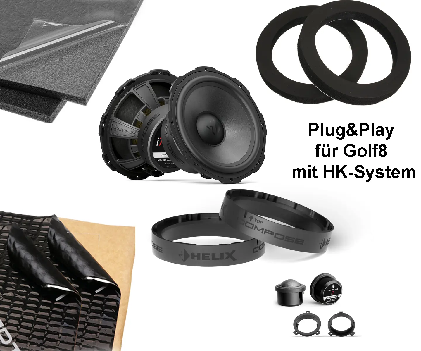 Austauschlautsprecher Premium für VW Golf 8 kaufen Lautsprecher set mit Adaption für Plug&Play Einbau
