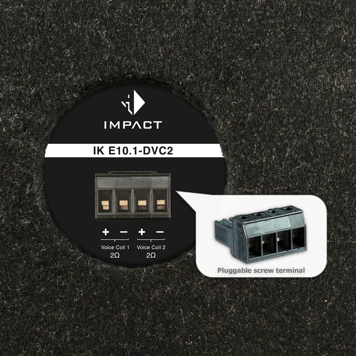 Helix Downfiresubwoofer 10" kaufen Anschlußterminal eines Helix 10" Subwoofers