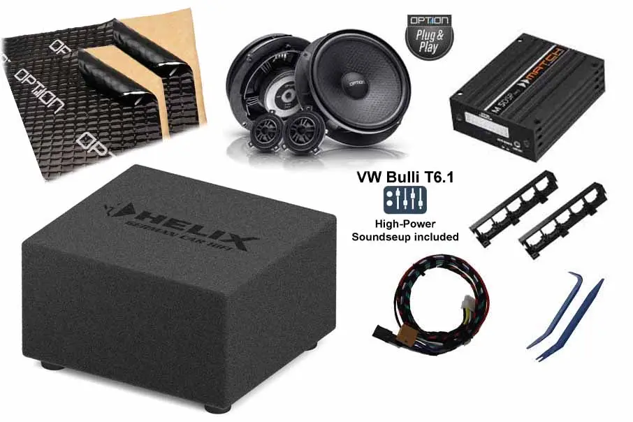 passender Subwoofer für Sitzkonsole VW Bulli T6.1 VW Bus Subwoofer mit verstärker
