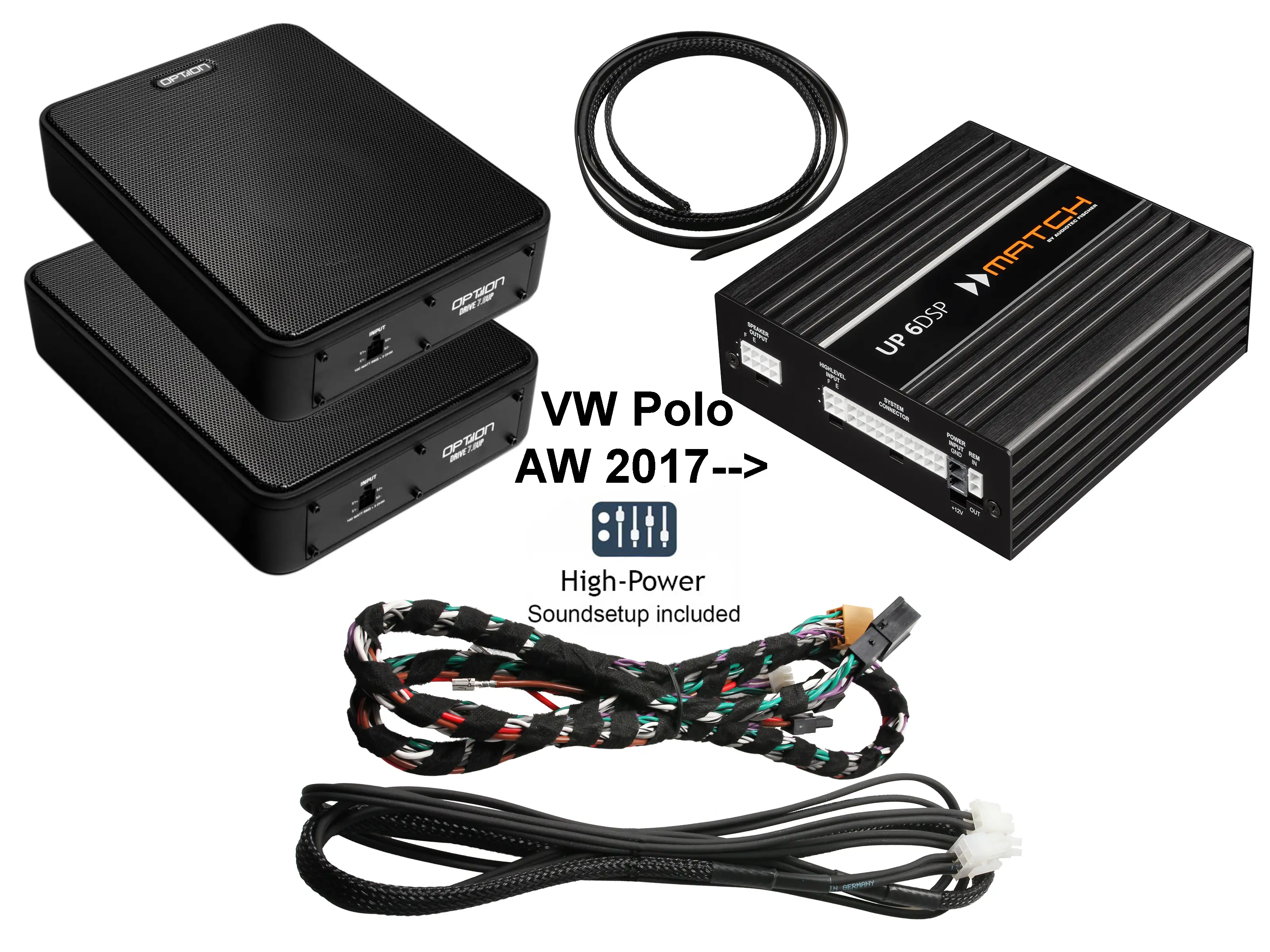 Plug&Play-Soundsystem mit DSP und Subwoofer kaufen Soundsystemkomponenten zum Nachrüsten in VWPolo AW