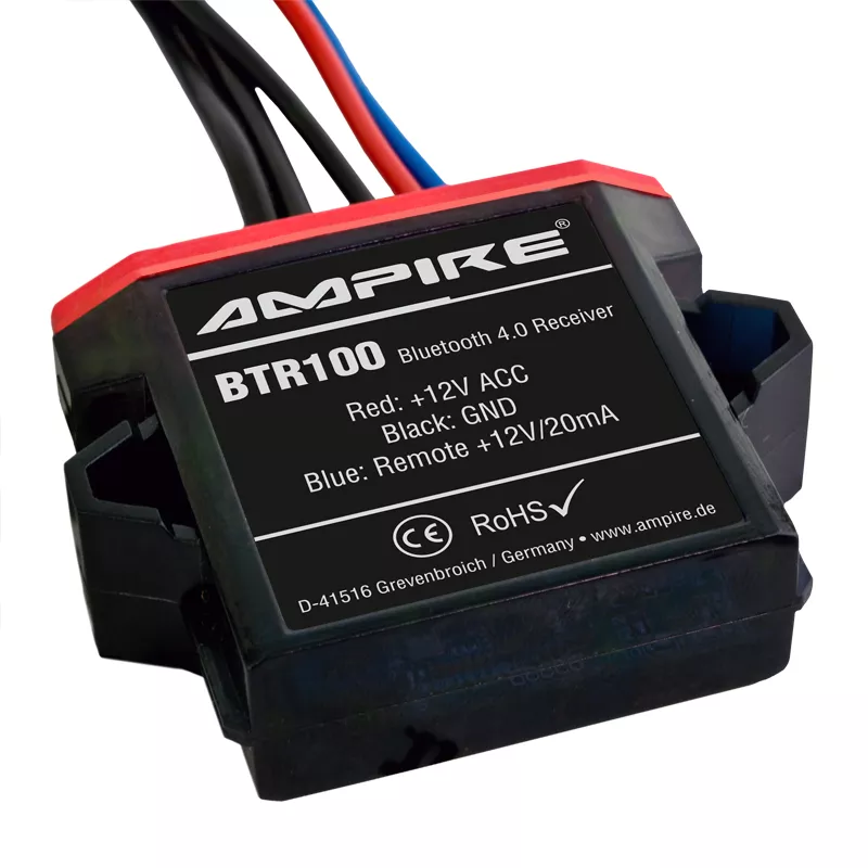 BTR100_b_1 AMPIRE BTR-100 Bluetooth Receiver mit Auto-Remote, wasserdicht