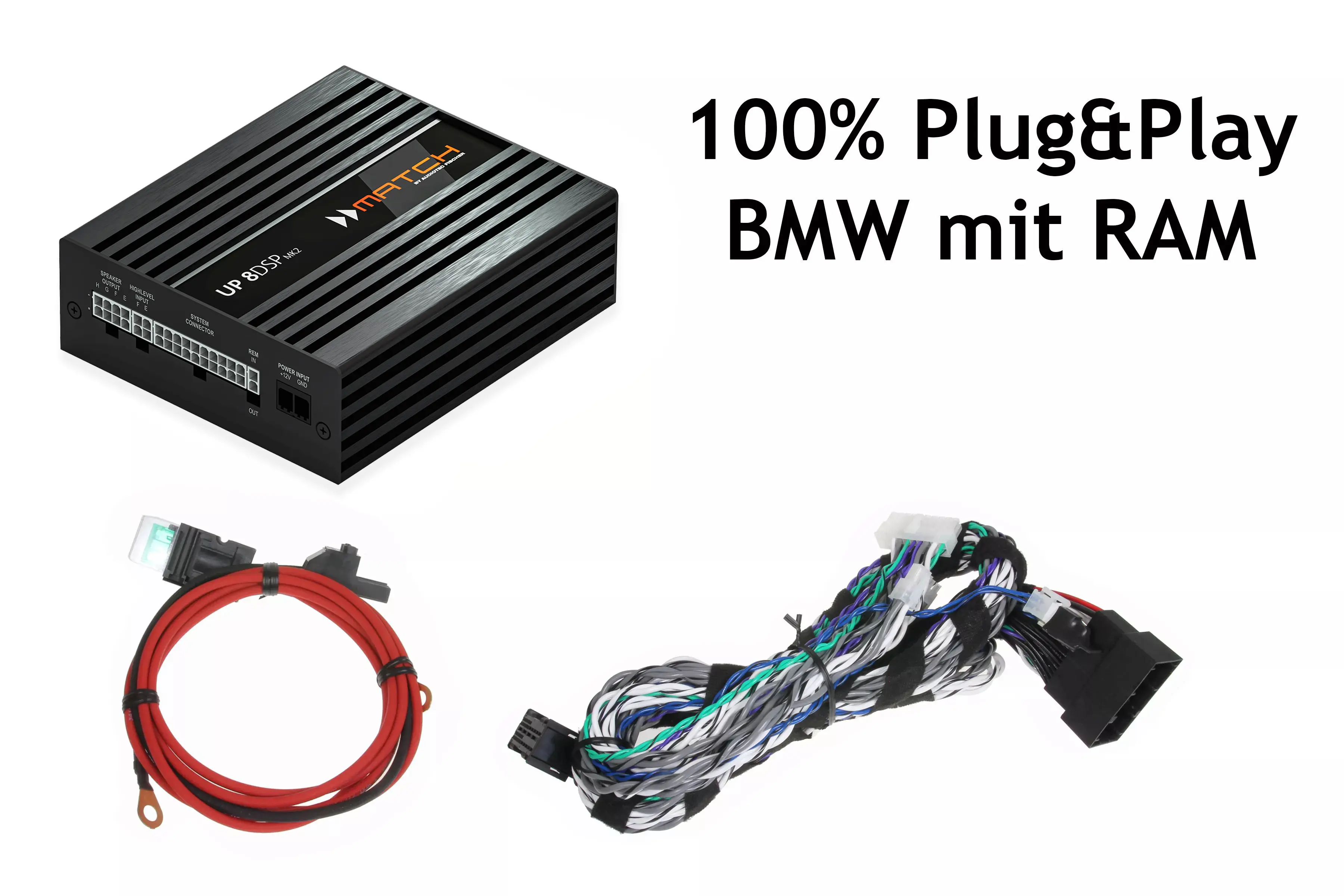 Autoverstärker mit BMW Kabelsatz zum Anstecken