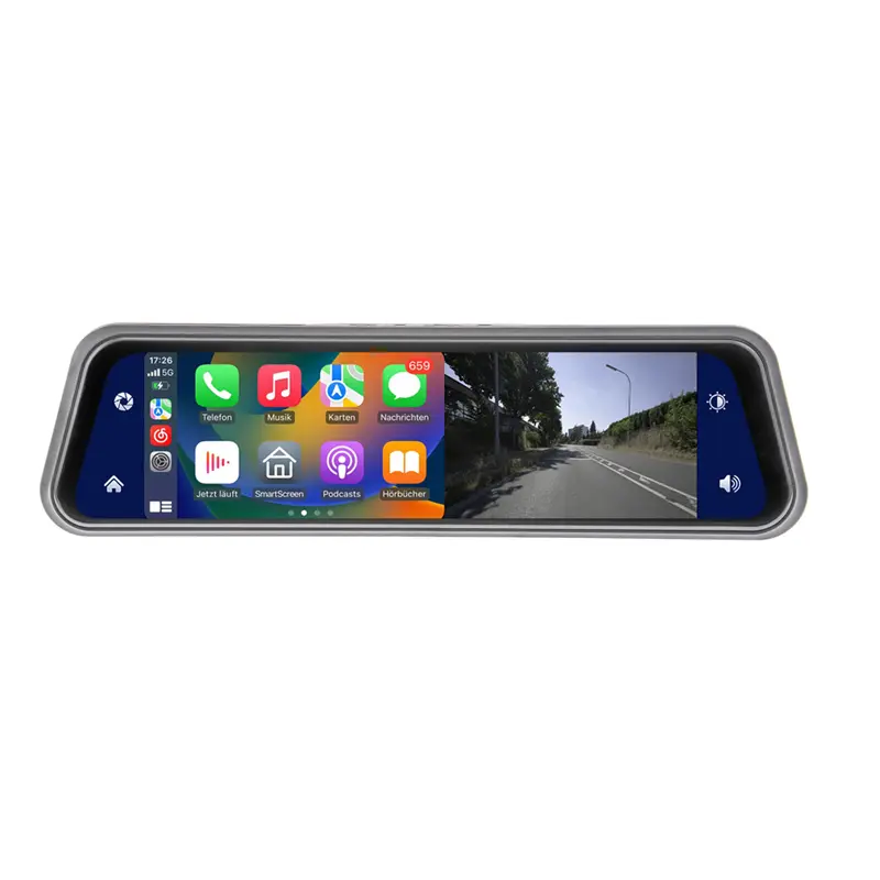 AMPIRE CPS090 Smartphone-Spiegelmonitor mit Apple CarPlay AMPIRE CPS090 Smartphone-Spiegelmonitor mit kabellosem Apple CarPlay und Android Auto