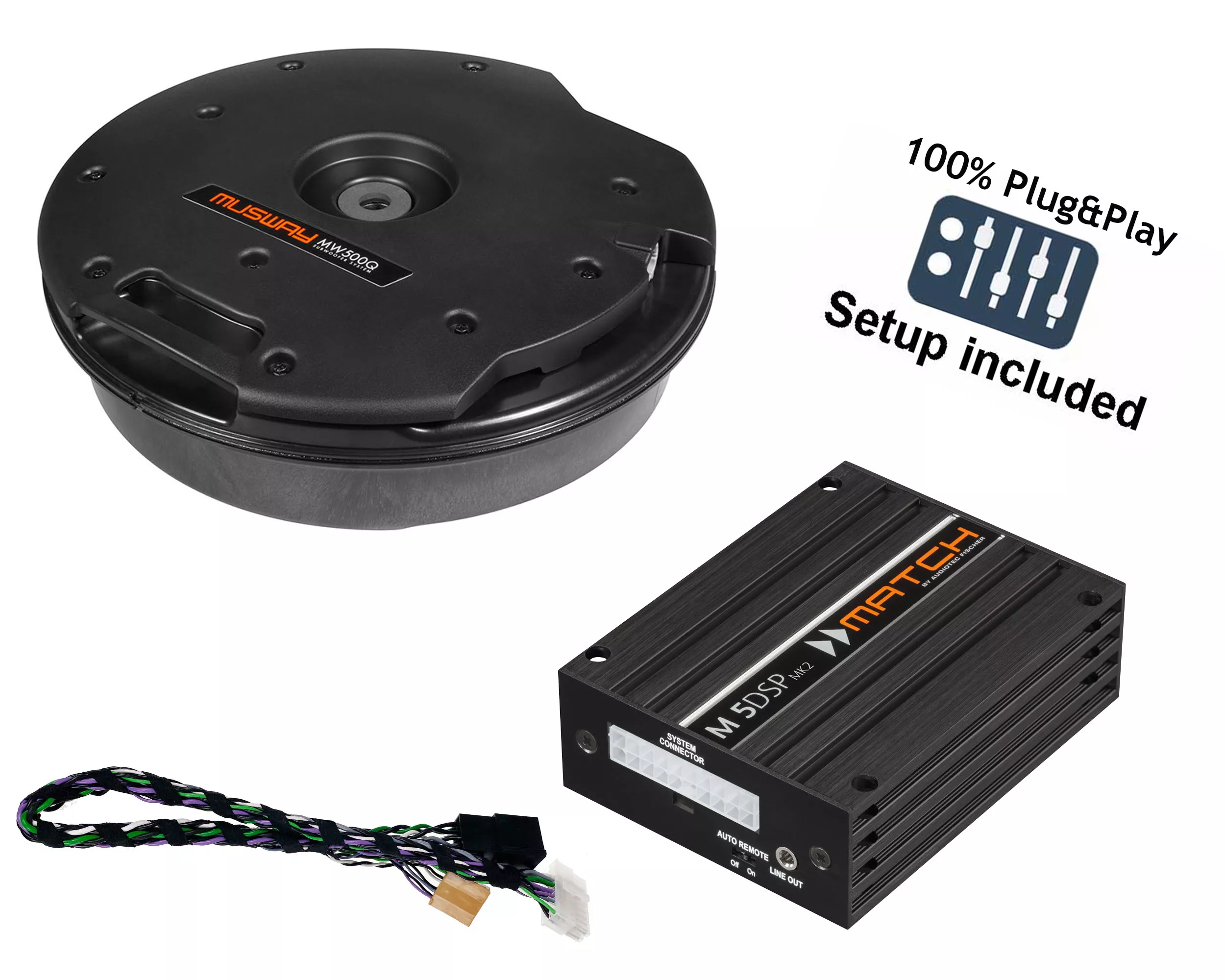 VW Golf 7 Variant mit Standard Sound | 5-Kanal DSP Soundupgrade | Subwoofer MW500