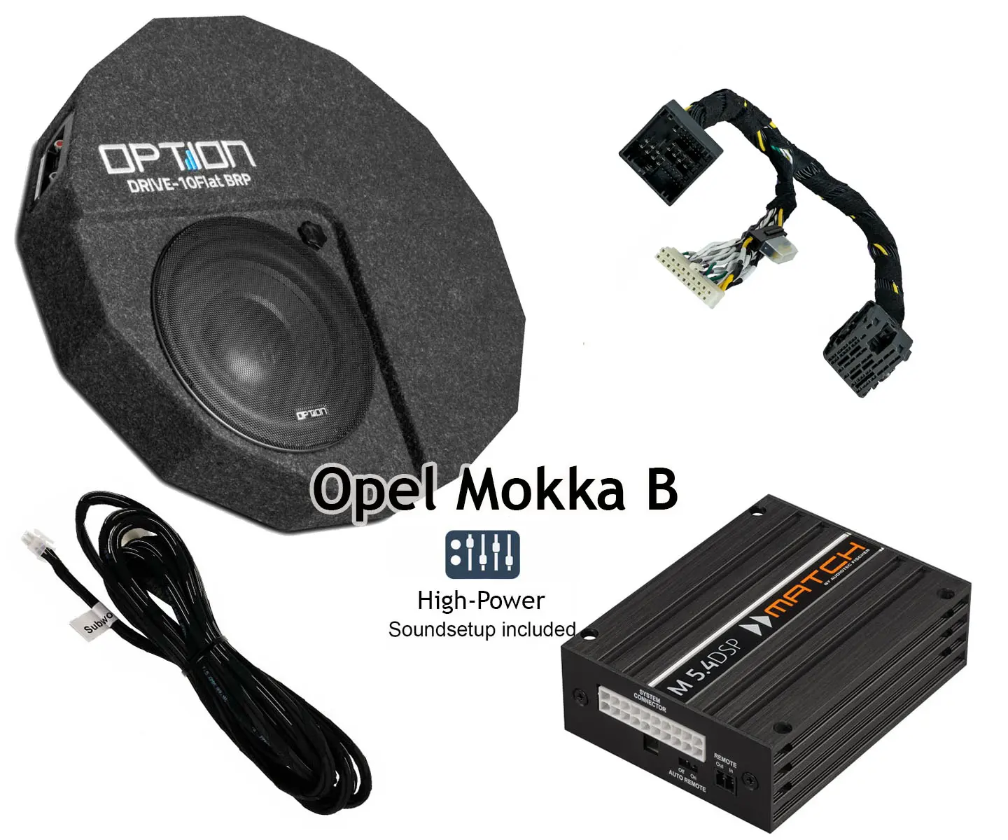Opel Mokka Soundupgrade mit Drive 10 DSP Soundsystem Set mit Subwoofer