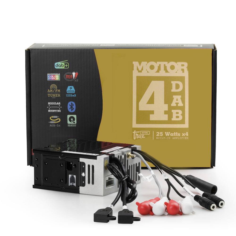 RETROSOUND Motor 4 (UKW/DAB+/BT/USB/APP) inklusive Einbaumaterial und Verkabelung
