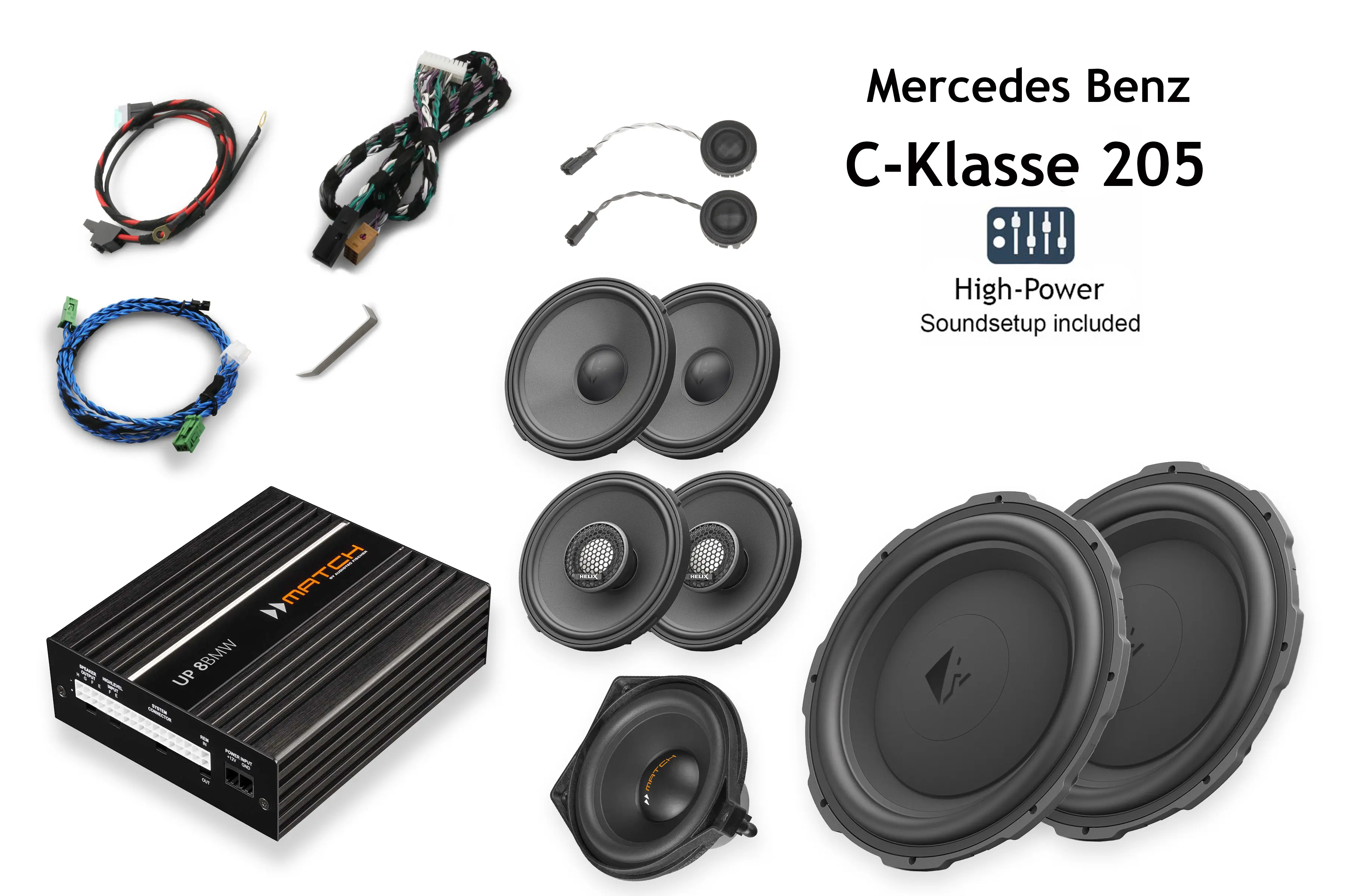 High End Soundsystem zum Nachrüsten für Mercedes C-Klasse W205 kaufen Komplettes Soundsystem mit Einzelkomponenten zum Nachrüsten