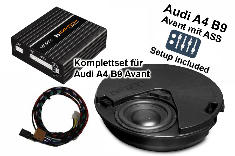 Audi A4 (B9) Limousine mit Audi Soundsystem (ASS) | 6-Kanal DSP Soundupgrade | Rock 8 Subwoofer Audi A4 (B9) Limousine mit Audi Soundsystem (ASS) | 6-Kanal DSP Soundupgrade | Rock 8 Subwoofer
