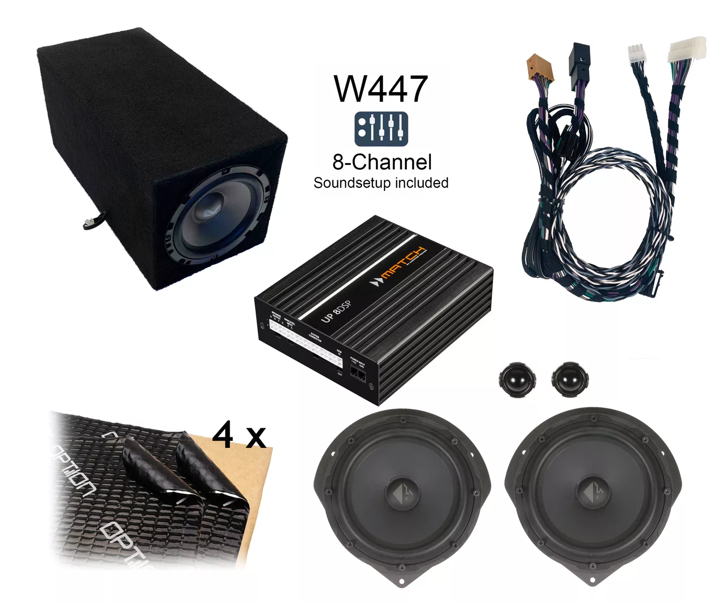 W447PwdgiODaWg6RZZ Mercedes Benz Vito (W447) mit Standard Sound | 8-Kanal DSP Premium-Soundupgrade | Lautsprecher | Subwoofer unter Sitz