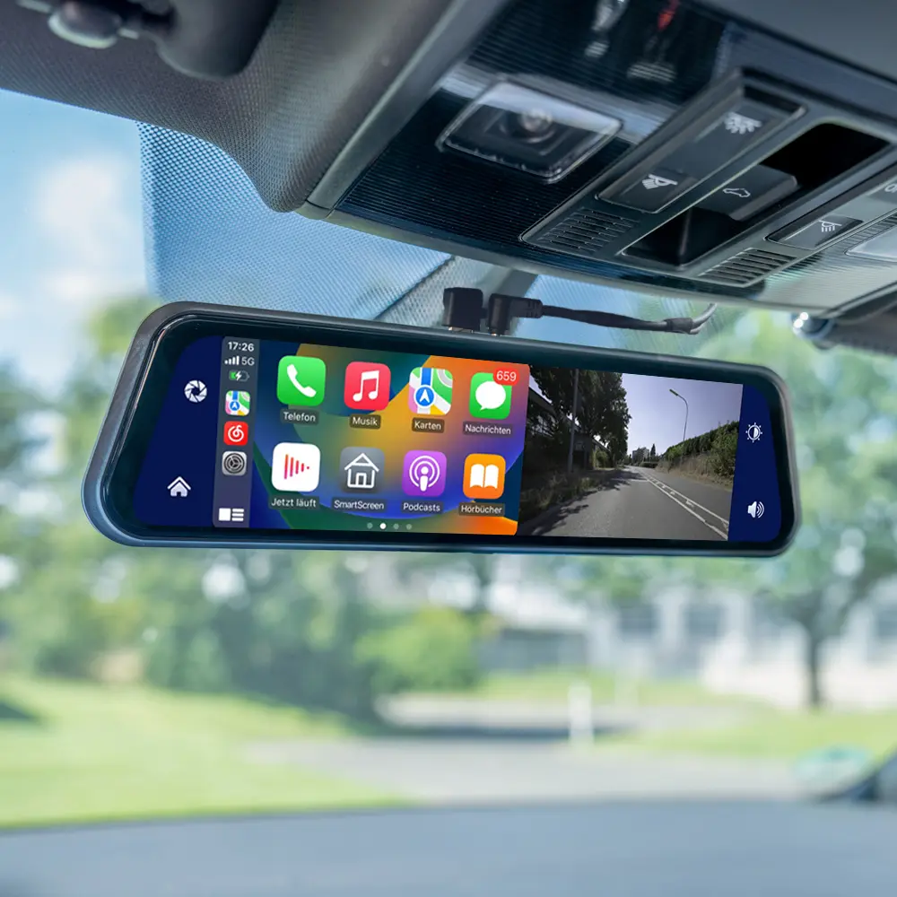 AMPIRE CPS090 Smartphone-Spiegelmonitor im Fahrzeug mit Apple CarPlay