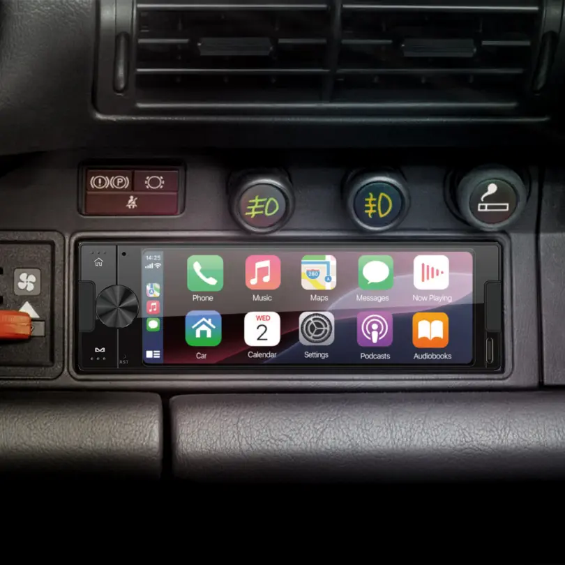Ampire CPR60 Autoradio mit Carplay für oldtimer und Youndtimer Carplay Radio im Porsche Armaturembrett