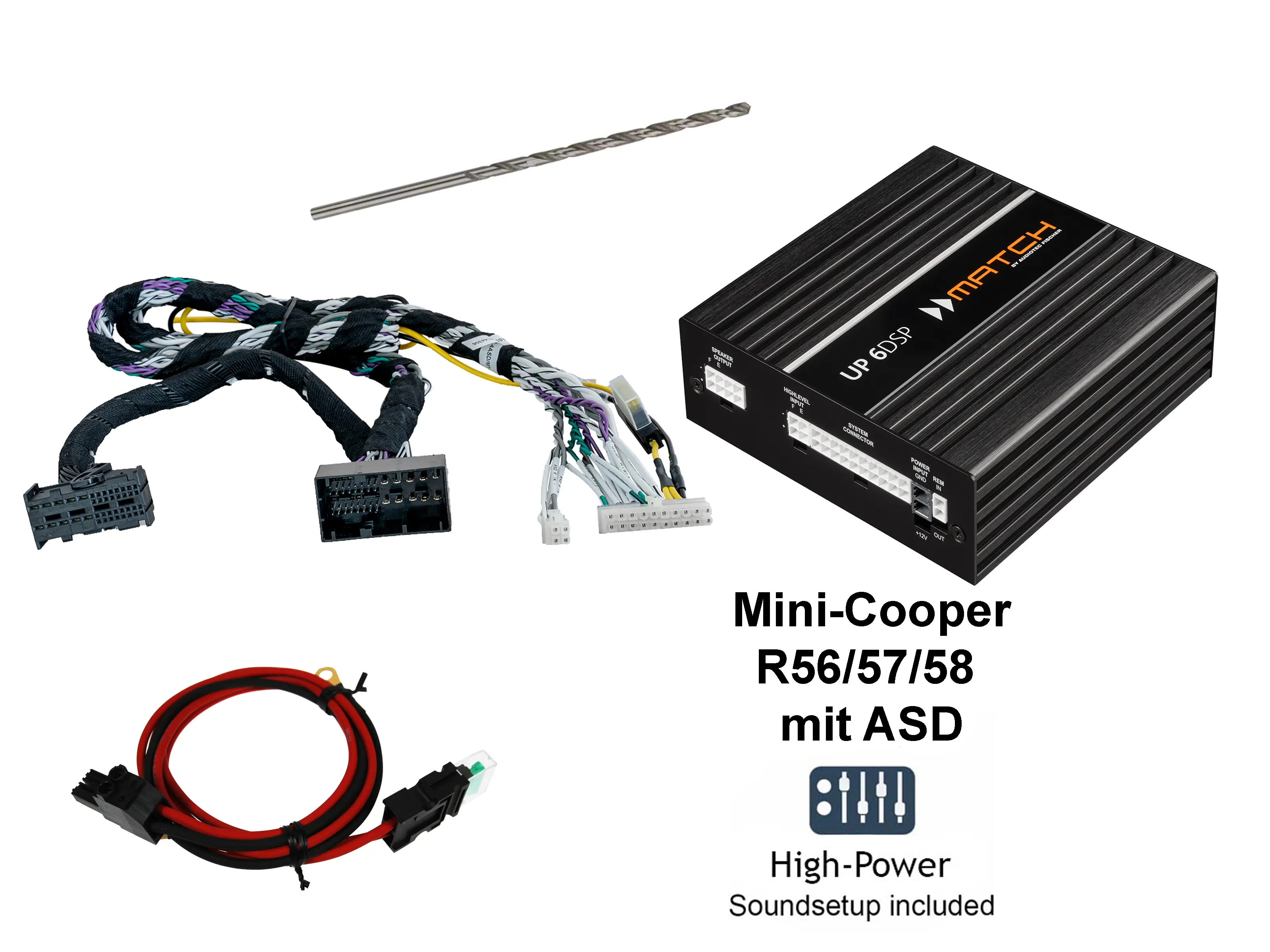 Mini-Cooper F56 LCI mit ASD und Standard Soundsystem | 6-Kanal-DSP-Soundupgrade Mini-Cooper F56 LCI mit ASD und Standard Soundsystem | 6-Kanal-DSP-Soundupgrade