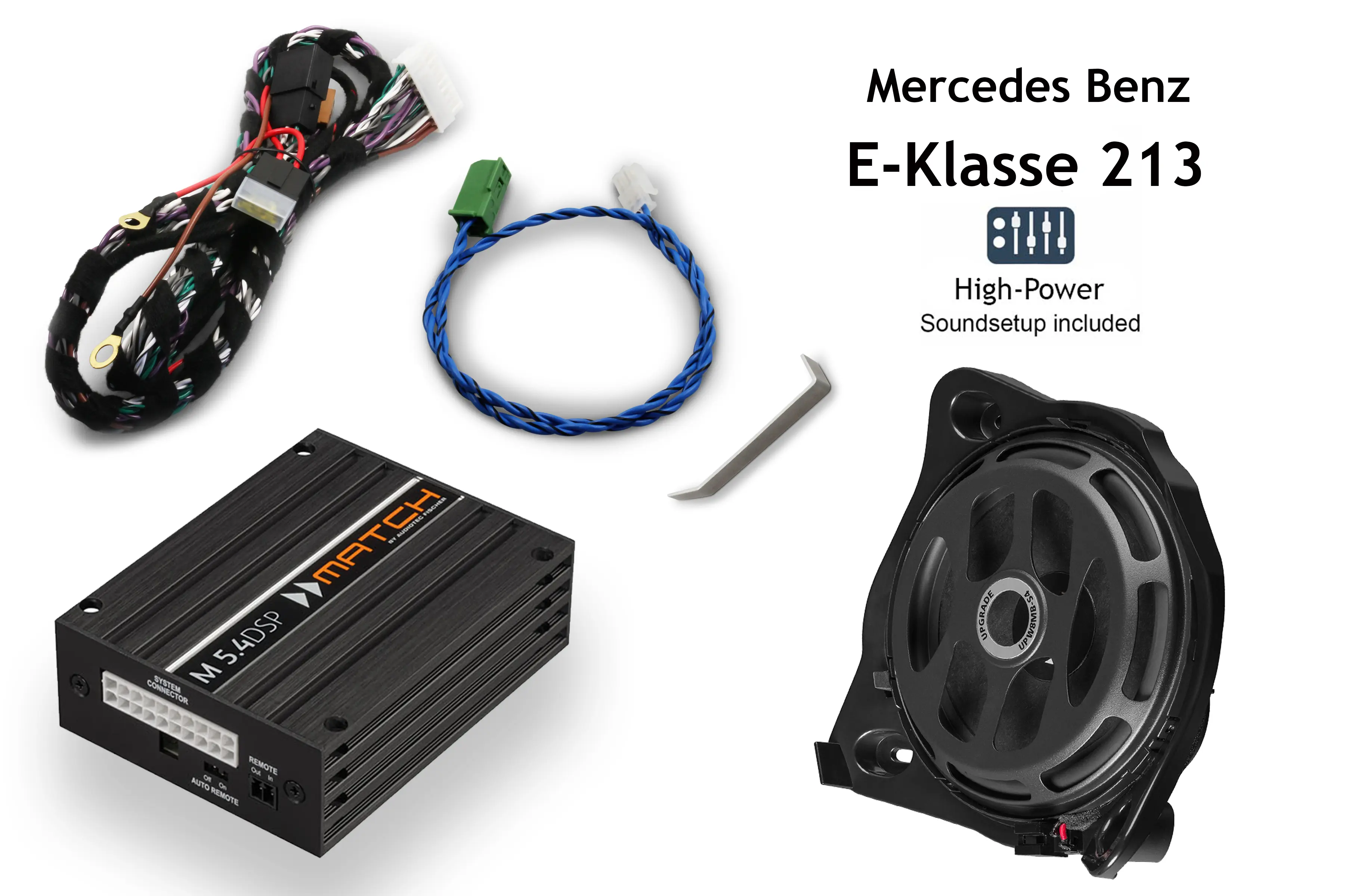 Einfaches Nachrüstsoundsystem für E-Klasse mit DSP und Subwoofer kaufen Nachrüst Soundsystem mit DSP Verstärker und Subwoofer