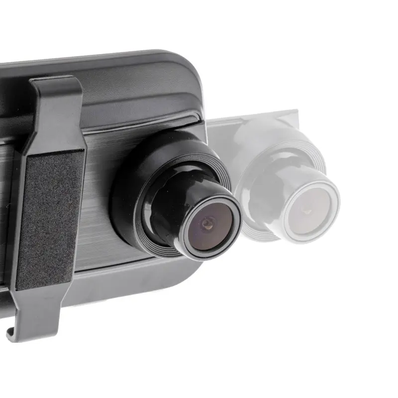 Detailansicht der schwenkbaren Frontkamera des AMPIRE CPS090 Spiegelmonitors
