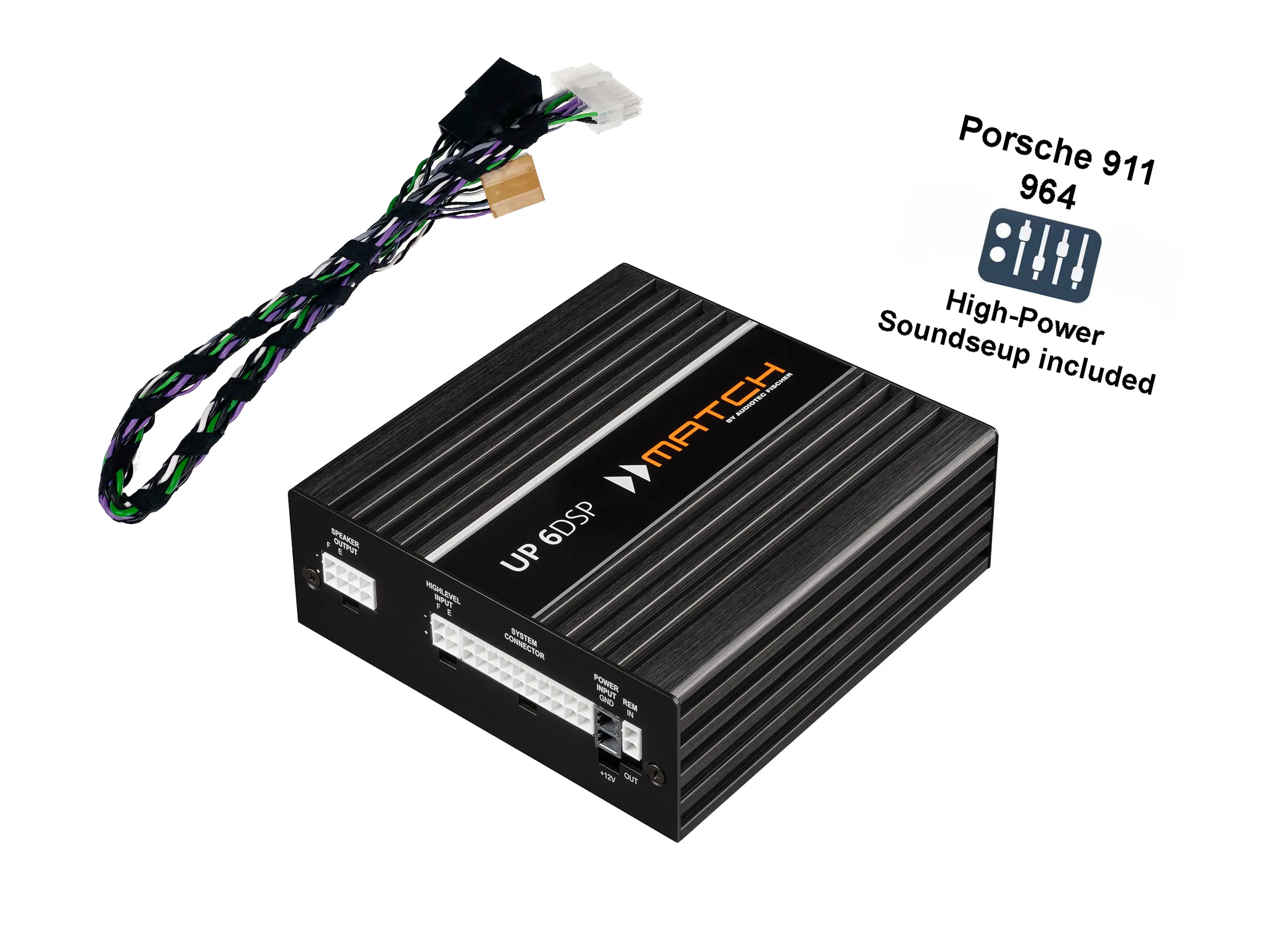 Porsche 964 DSP Verstärker mit Anschlußsatz und Soundsetup Autoverstärker mit Anschlusskabel