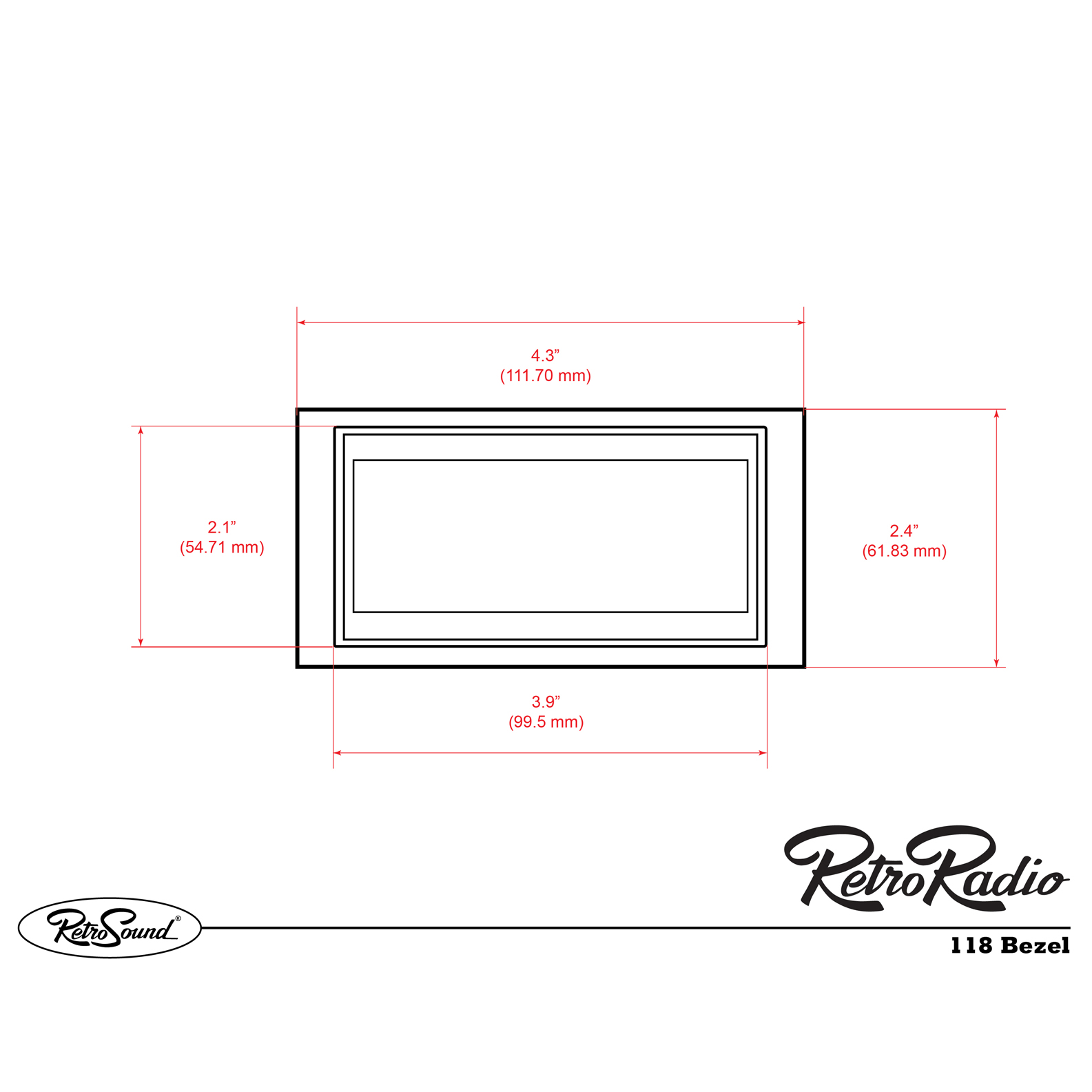 Retrosound RSP-118 mounting frame "1968-76 Vette bezel"