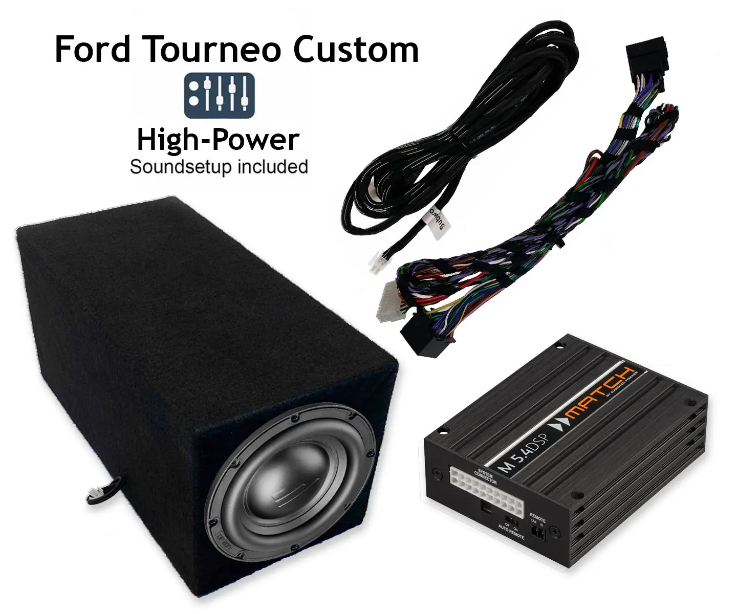 Upgradeset Soundsystem für Tourneo Bassreflex subwoofer mit Verstärker