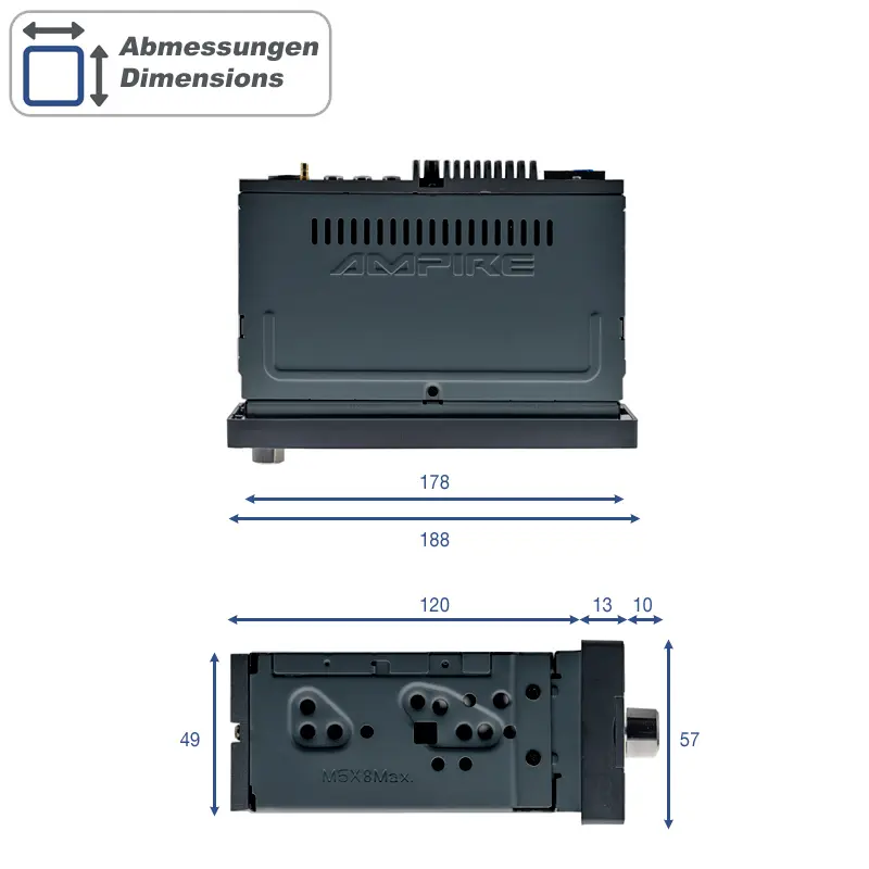 CPR-60 Radioabmessungen