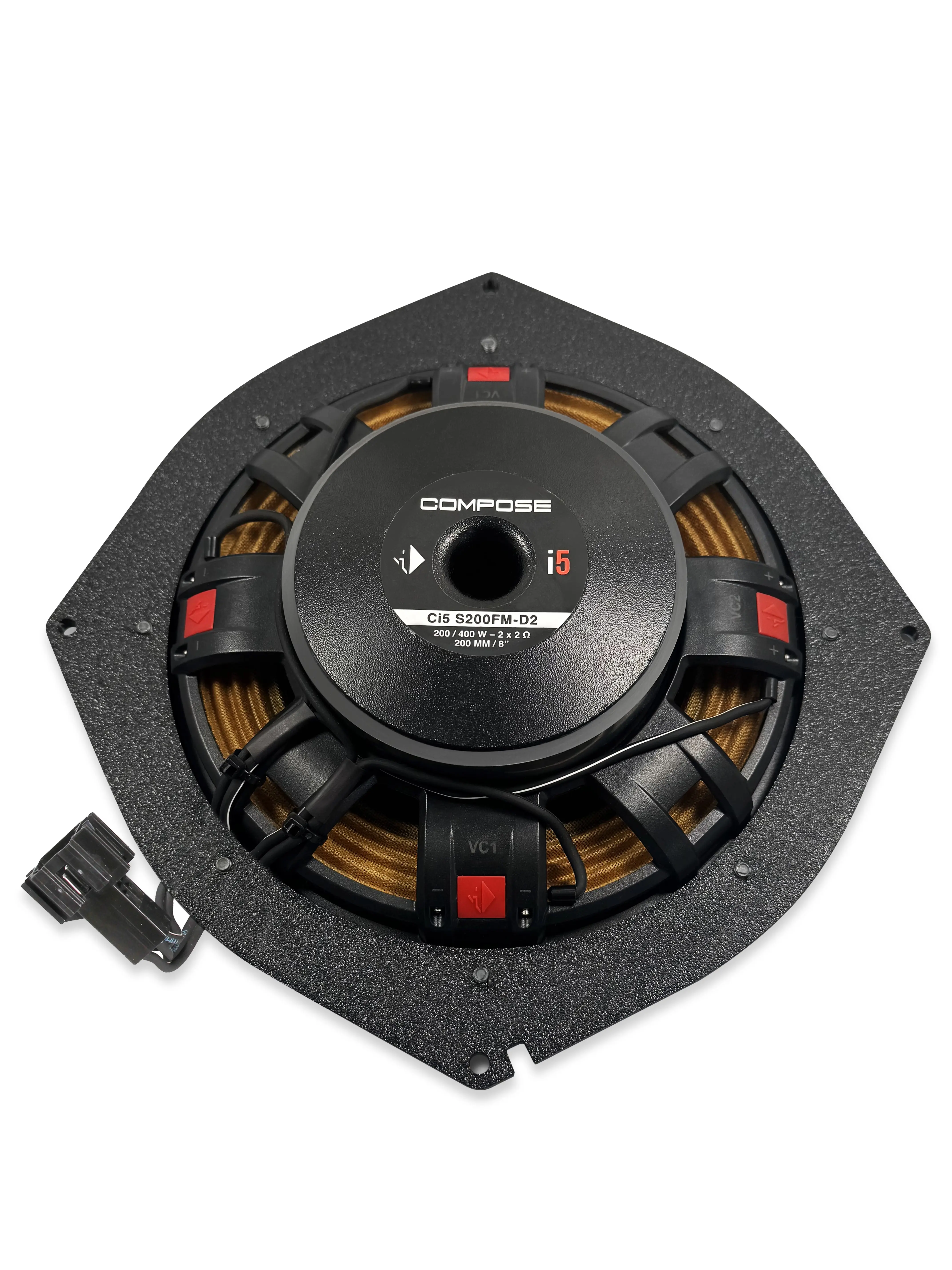 Helixsubwoofer mit Stecker und Adapterrahmen für mercedes