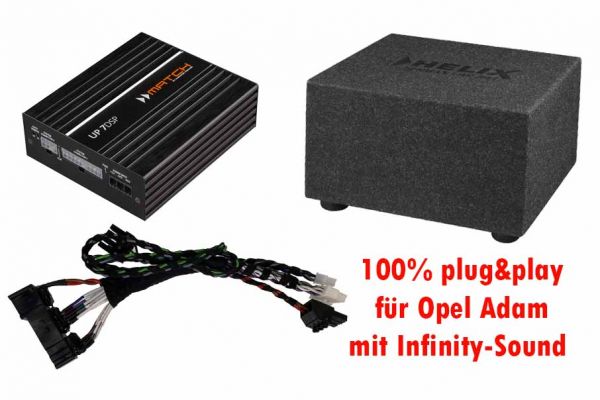 Opel Adam Soundupgrade-Set | DSP-Verstärker, Plug&Play-Kabelsatz und Subwoofer