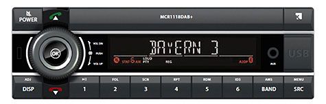 Kienzle MCR1118DAB+ 12V Autoradio mit DAB+/USB/AUX/Bluetooth/MP3 - ohne CD Laufwerk