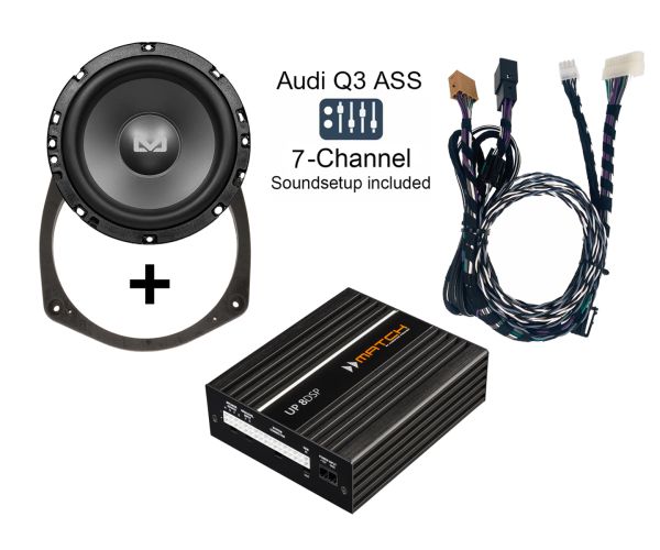 Audi Q3 (F3) mit Audi Soundsystem (ASS) | Soundupgrade-Set | Plug&Play DSP-Verstärker | Subwoofer