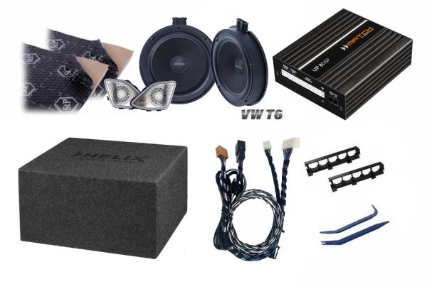 VW T6 Premium Soundupgrade-Set | DSP-Verstärker | K8E² Subwoofer | SPC-108T6 | Premiumdämmung
