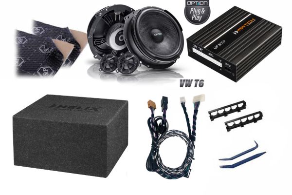 VW T6 Premium Soundupgrade-Set | DSP-Verstärker | K8E² Subwoofer | Option V-200 | Premiumdämmung
